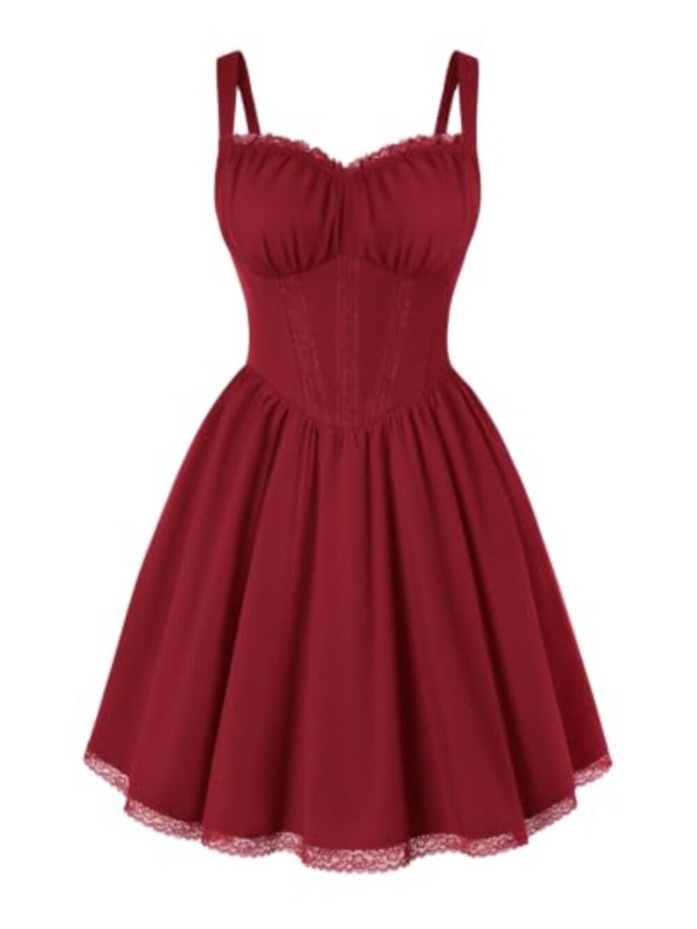 SCARLET DARKNESS Mini Dress Lace-Up Corset Sundress
